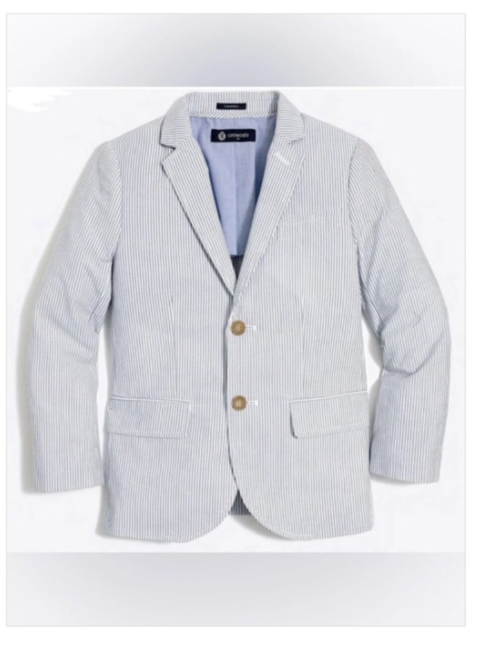 J. Crew l Crewcuts Blue & White Seersucker Blazer 4-5 Jacket striped Thompson
